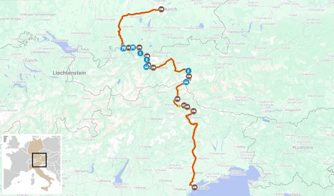 Munich to Venice: A journey Across the Alps