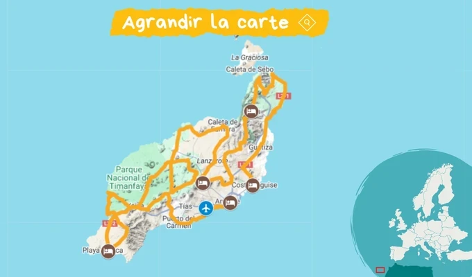 Itinéraire lanzarote à vélo