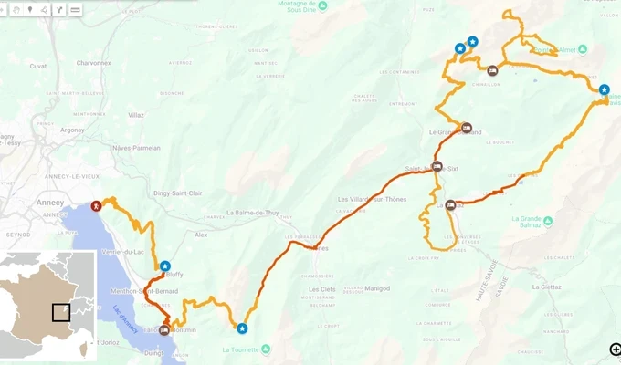 Aravis hiking map 