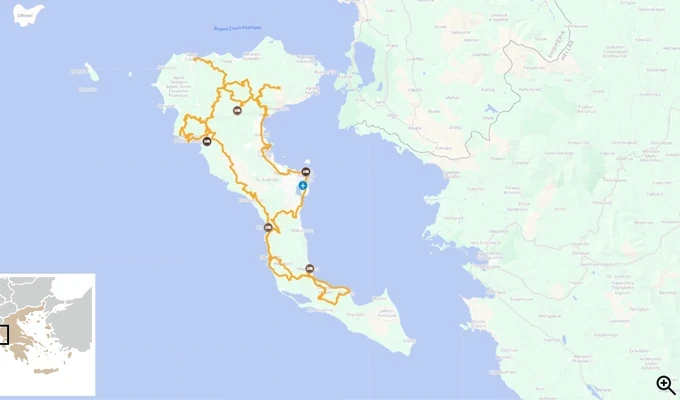 Corfu by bike - Itinerary