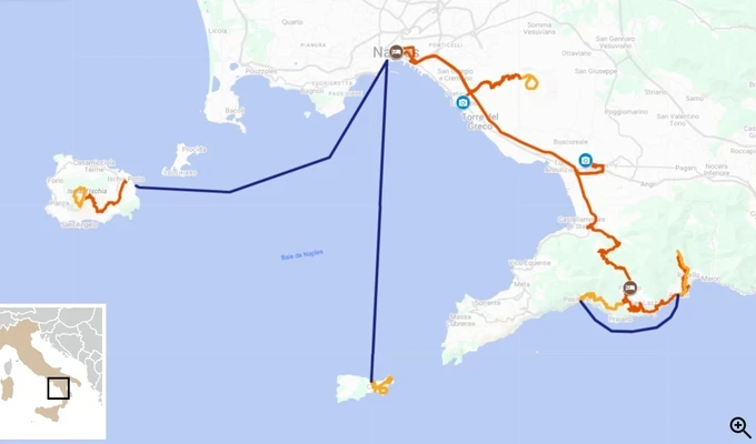 Naples, Vesuvius, Capri & the Amalfi Coast Map