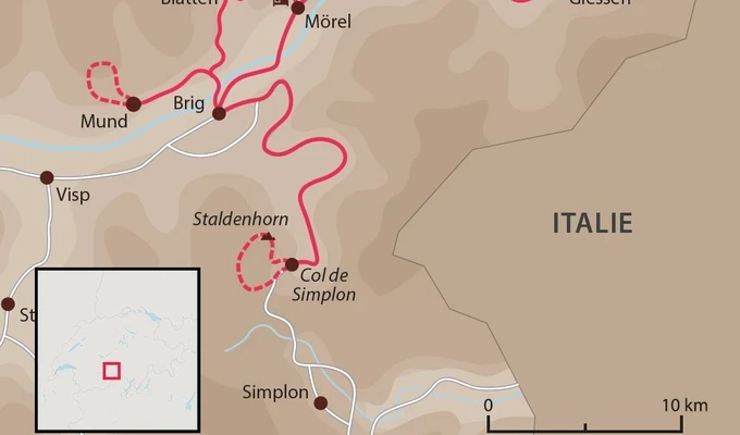 Carte du voyage Remise en forme à Aletsch