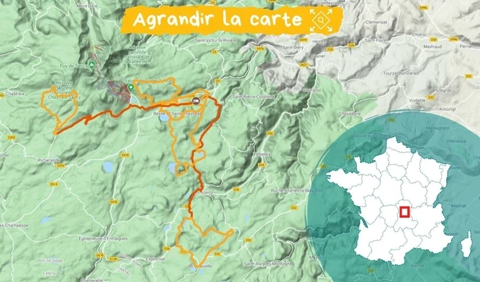 Carte Réveillon auvergnat dans la chaîne des Puys