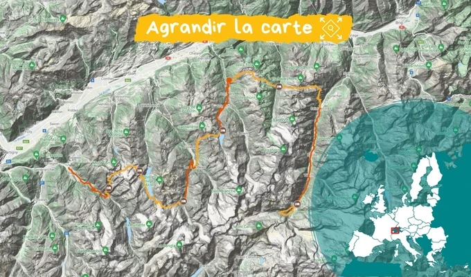 Itinéraire Haute route de Chamonix - Zermatt Itinéraire Haute route de Chamonix - Zermatt